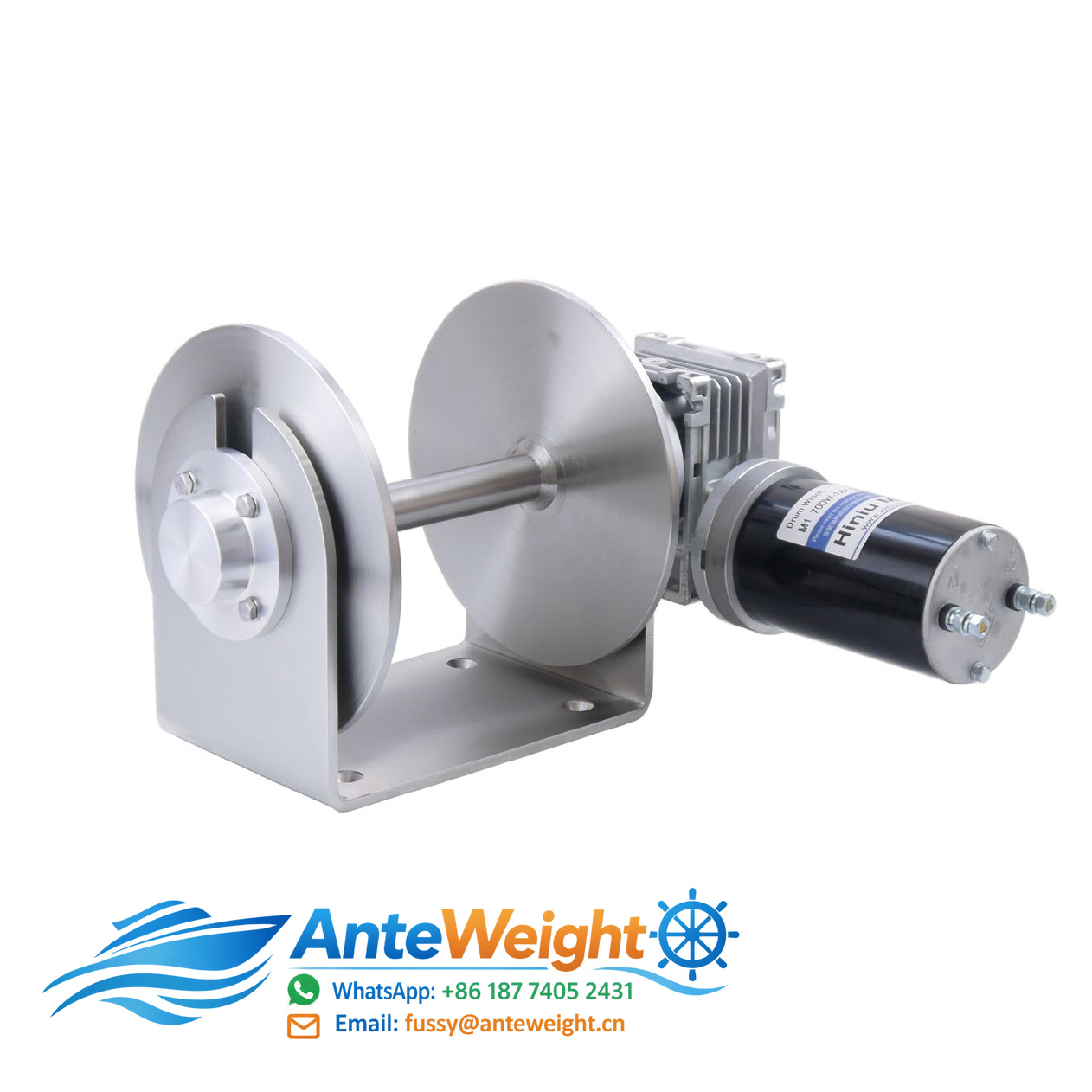 Fishing Boat Anchor Winch - 12V電動、316ステンレス製、ドラムアンカー式ウインチ、過負荷保護機能付き、リモコン操作、最大揚程10m、船舶用、釣り船用。